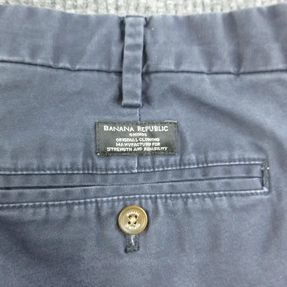 Banana Republic Pants Mens 38x30 Blue Weathered Mason Chino Slim 37x27.5*
